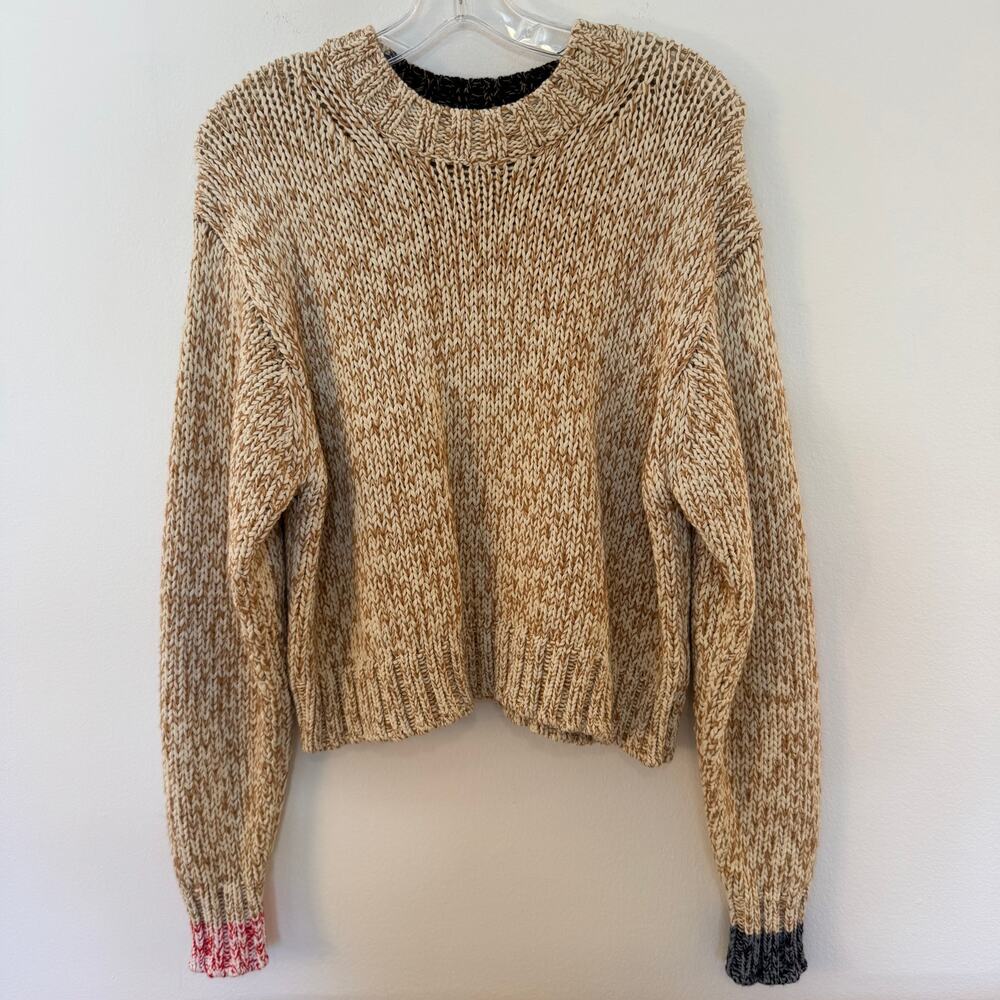 Acne Studios Spongy Knit Sweater Women's M Cream Tan Chunky Cotton Wool Pullover